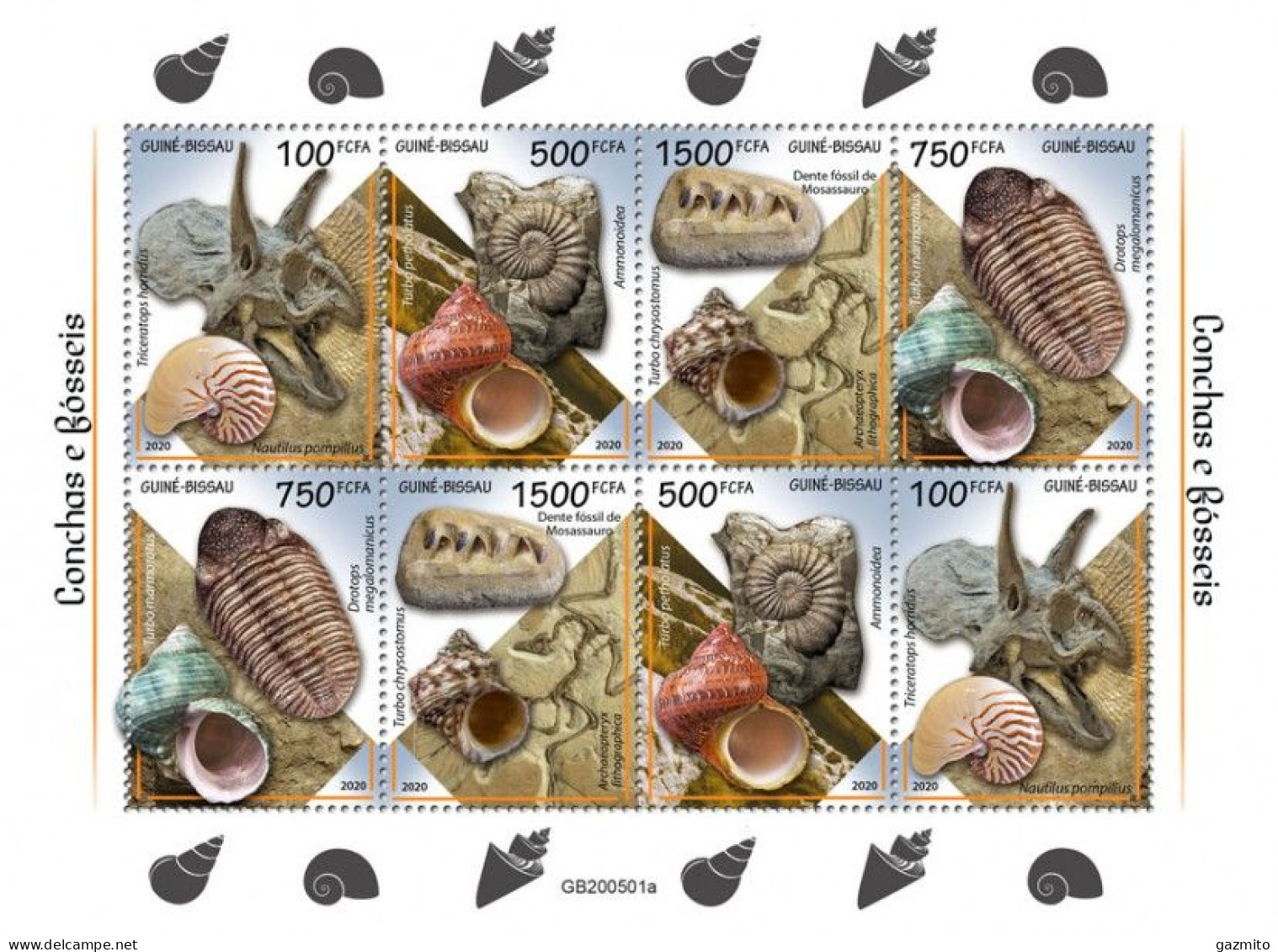 Guinea Bissau 2020, Fossils, Shell, Sheetlet - Fossiles