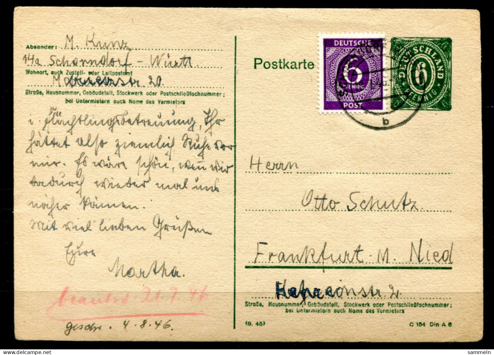 DEUTSCHLAND-ALL.BES.-AM.ZONE - Ganzsache P 901 Bedarf - GERMANY ALLIED OCCUPATION / ALLEMAGNE - Emissions De Nécessité Zone Américaine