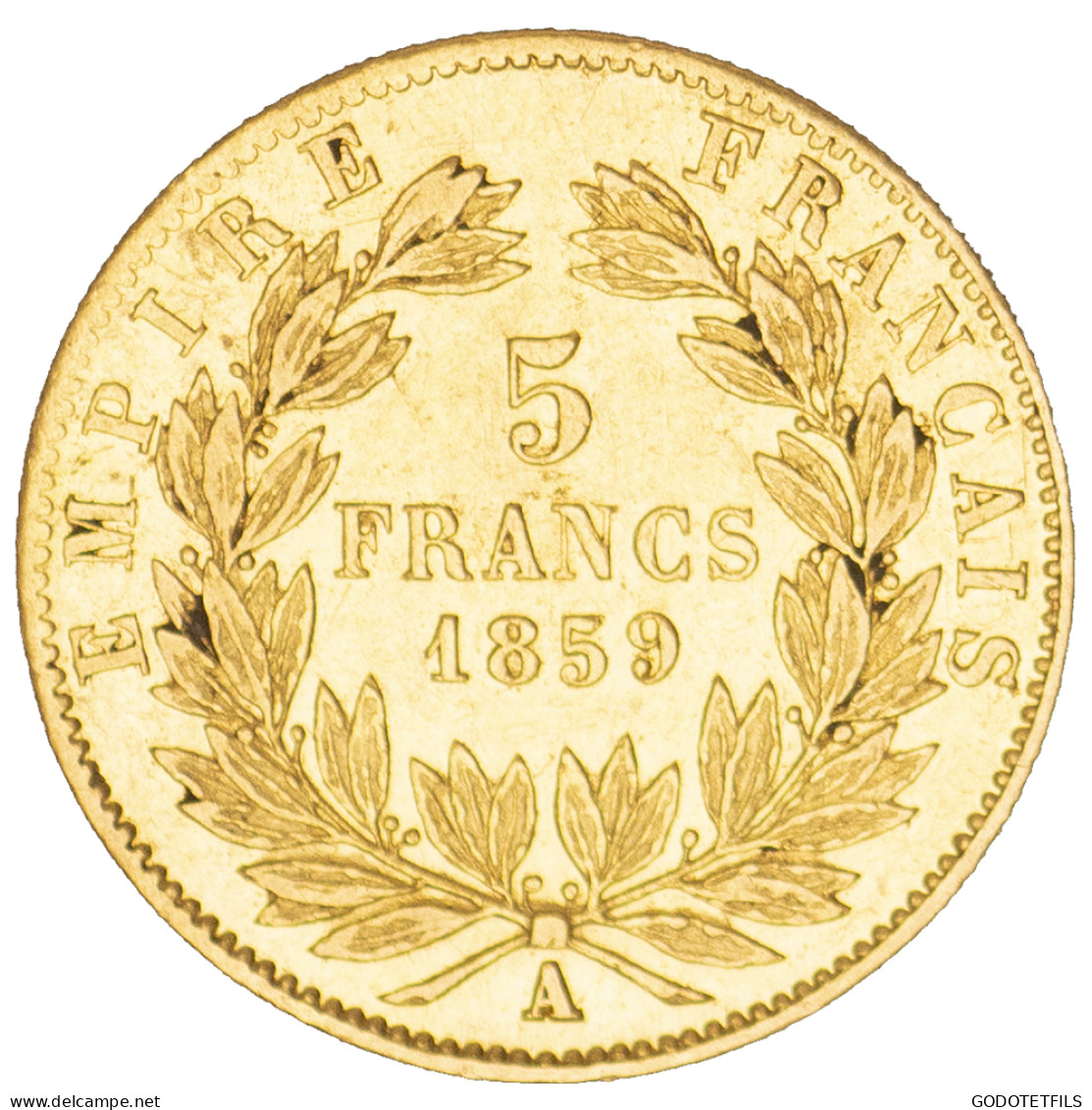 Second-Empire- 5 Francs Napoléon III Tête Nue 1859 Paris - 5 Francs (or)