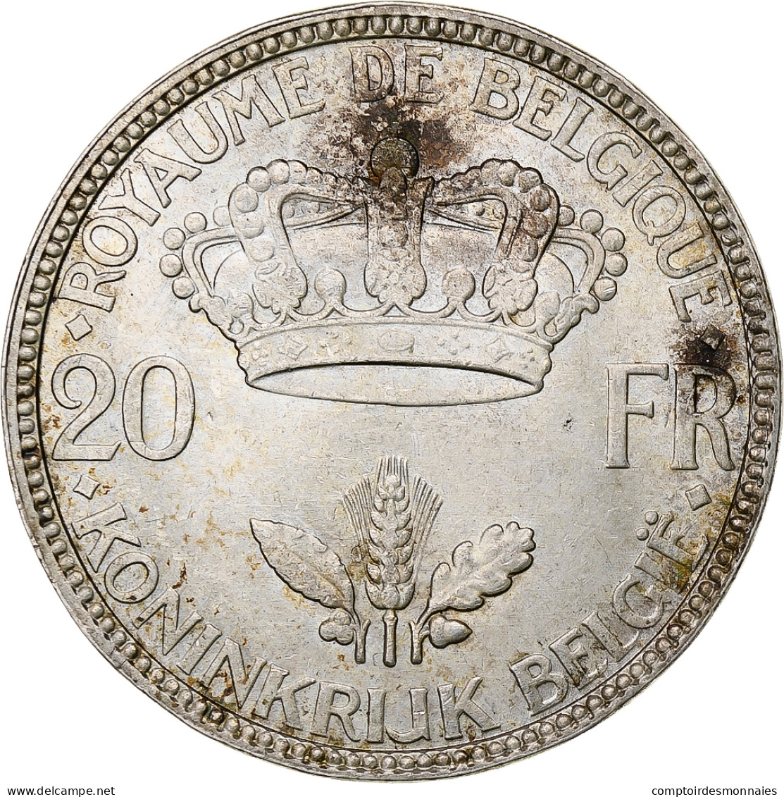 Belgique, 20 Francs, 20 Frank, 1935, Argent, SUP, KM:105 - 20 Frank