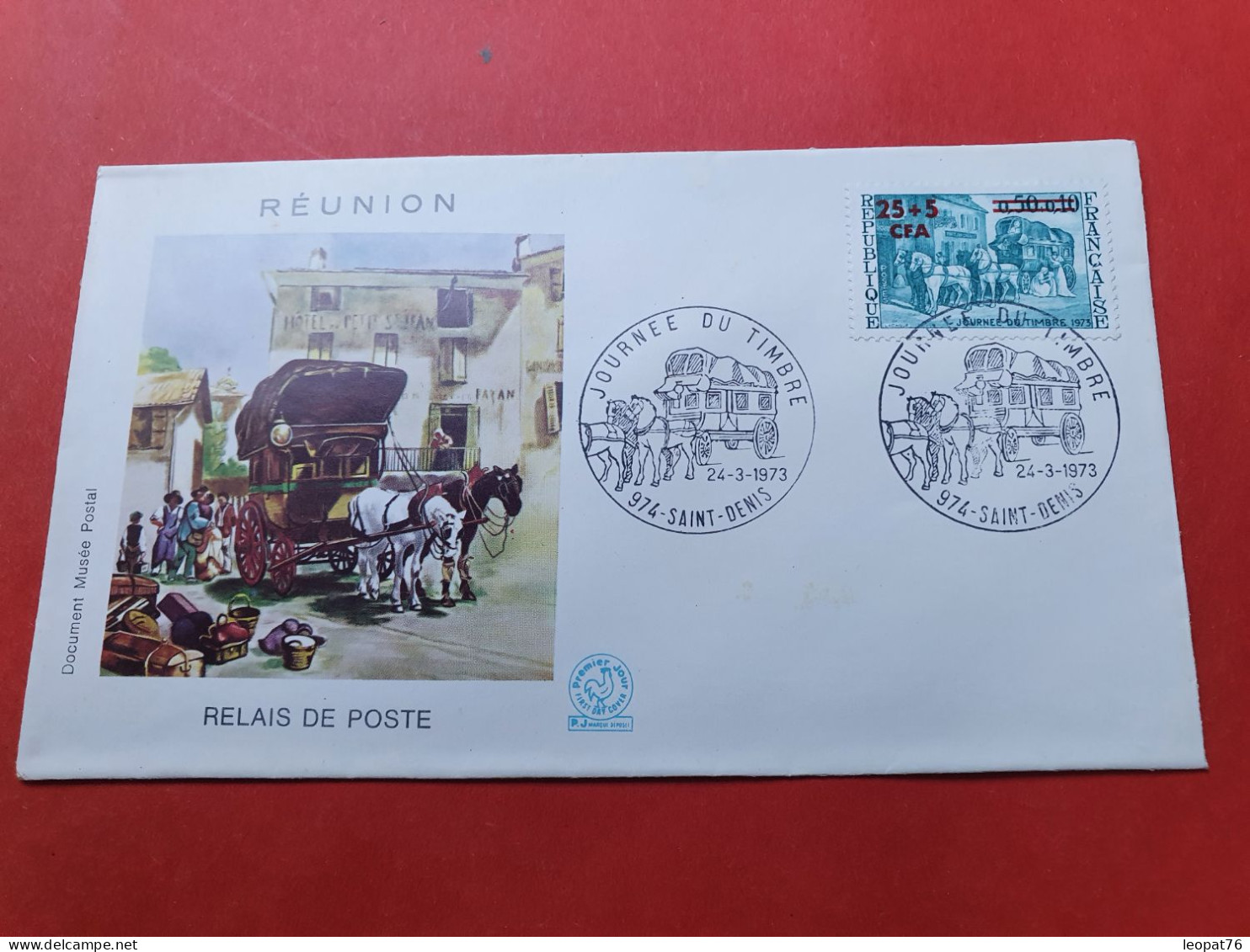 Réunion - Enveloppe FDC En 1973 - Journée Du Timbre - N 182 - Storia Postale