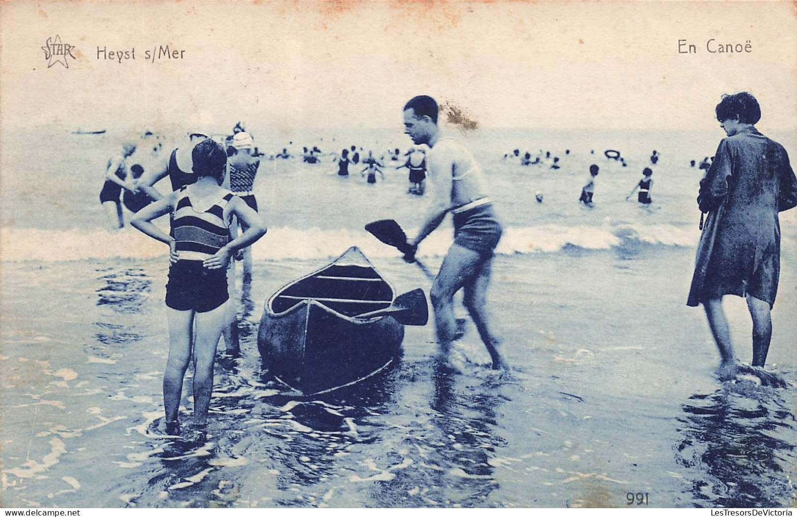 BELGIQUE - Heyst-sur-Mer - En Canoë - Carte Postale Ancienne - Heist