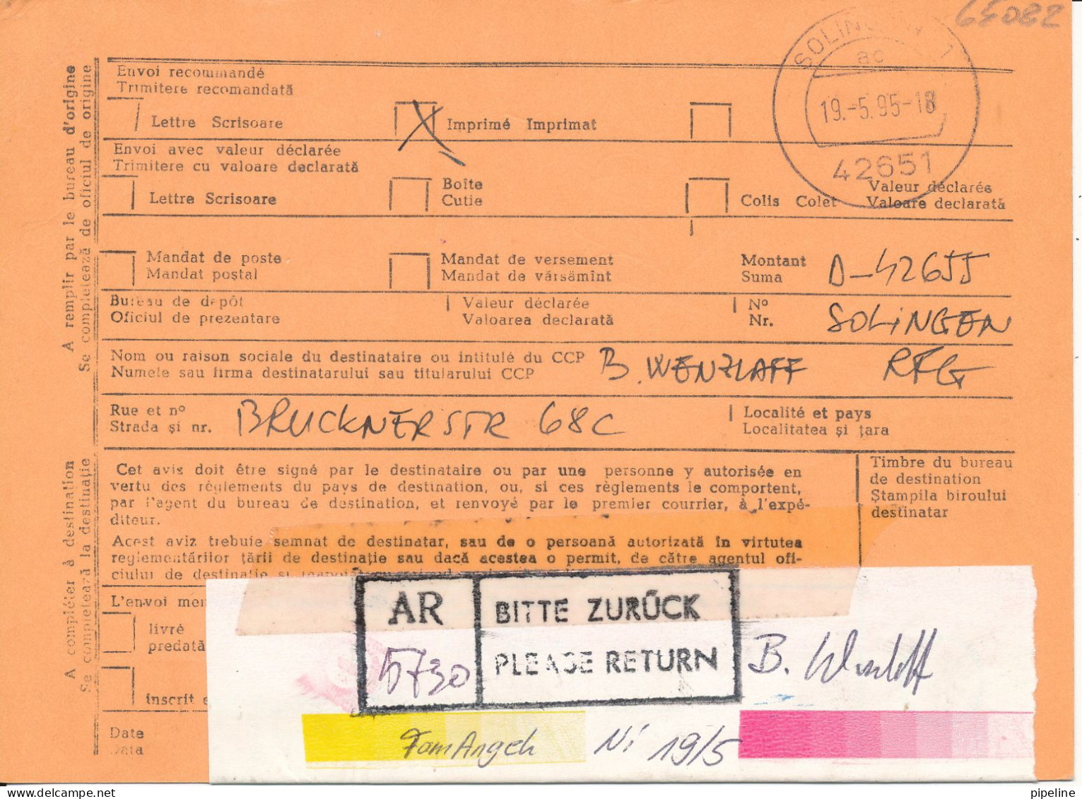 Romania Card Registered 19-5-1995 Topic Stamps - Cartas & Documentos