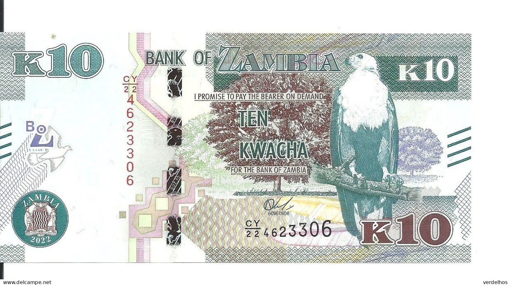 ZAMBIE 10 KWACHA 2022 UNC P 58 D - Zambia