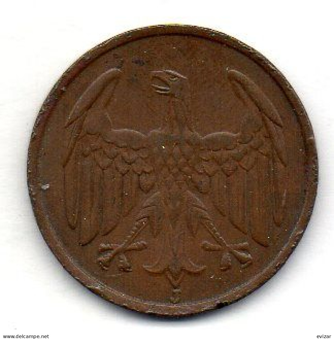 GERMANY - WEIMAR REPUBLIC, 4 Reichs Pfennig, Bronze, Year 1932-J, KM # 75 - 4 Reichspfennig