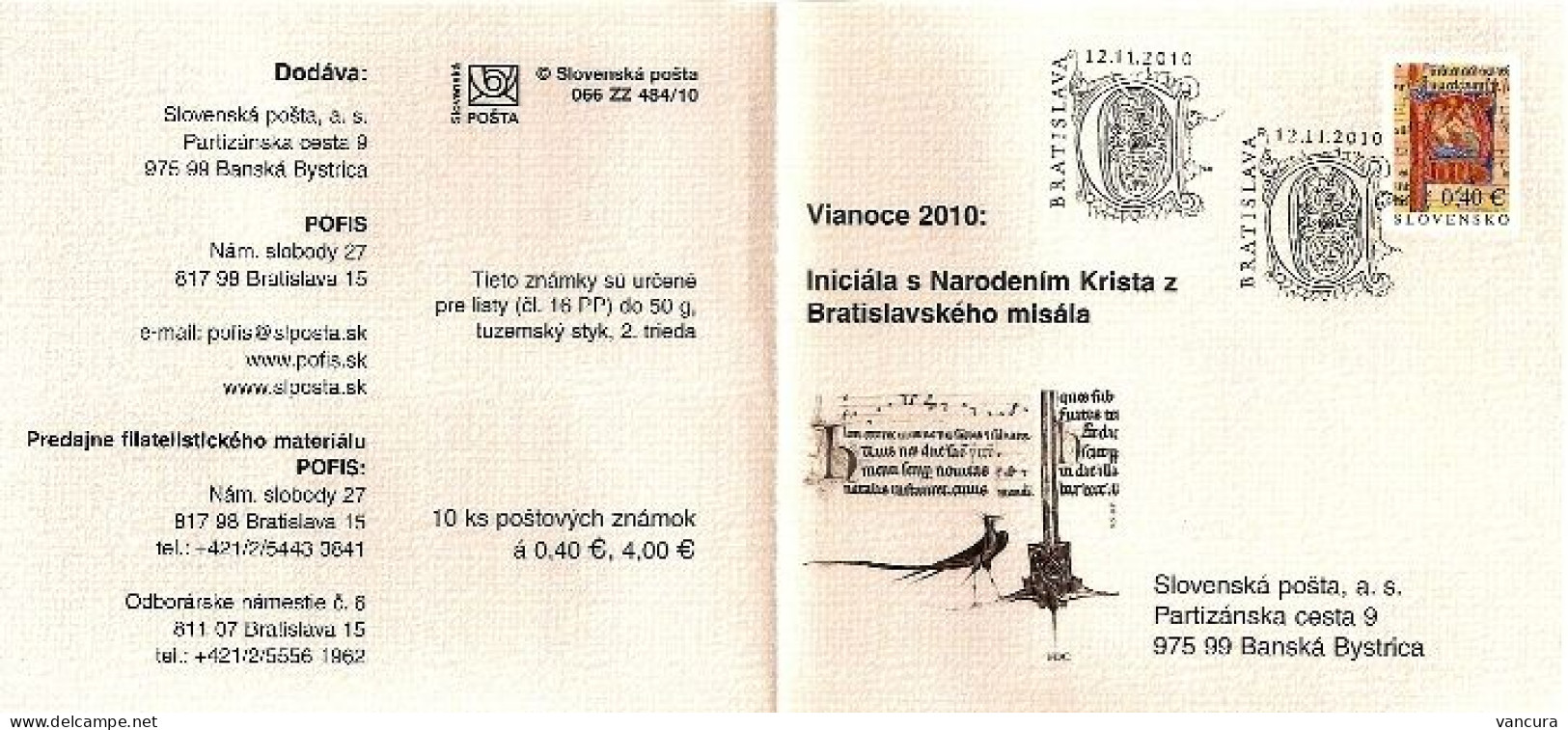 Booklet 484 Slovakia Christmas 2010 - Nuovi