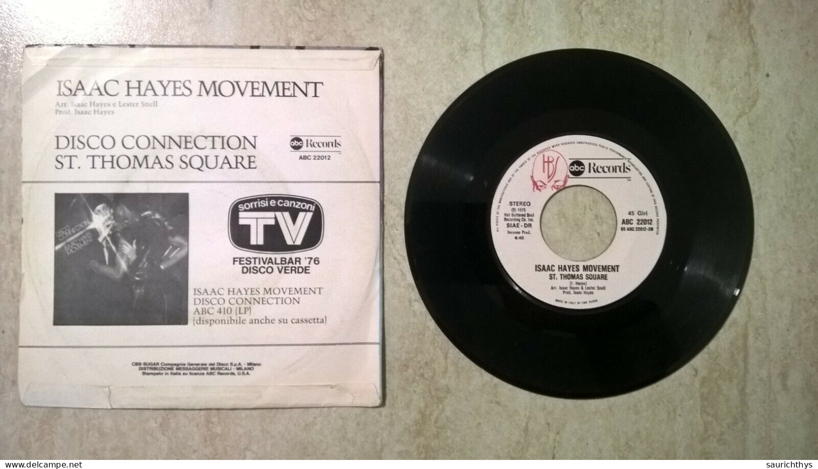 Vinile 45 Giri - Isaac Hayes Movement - Disco Connection - St. Thomas Square - Soul - R&B