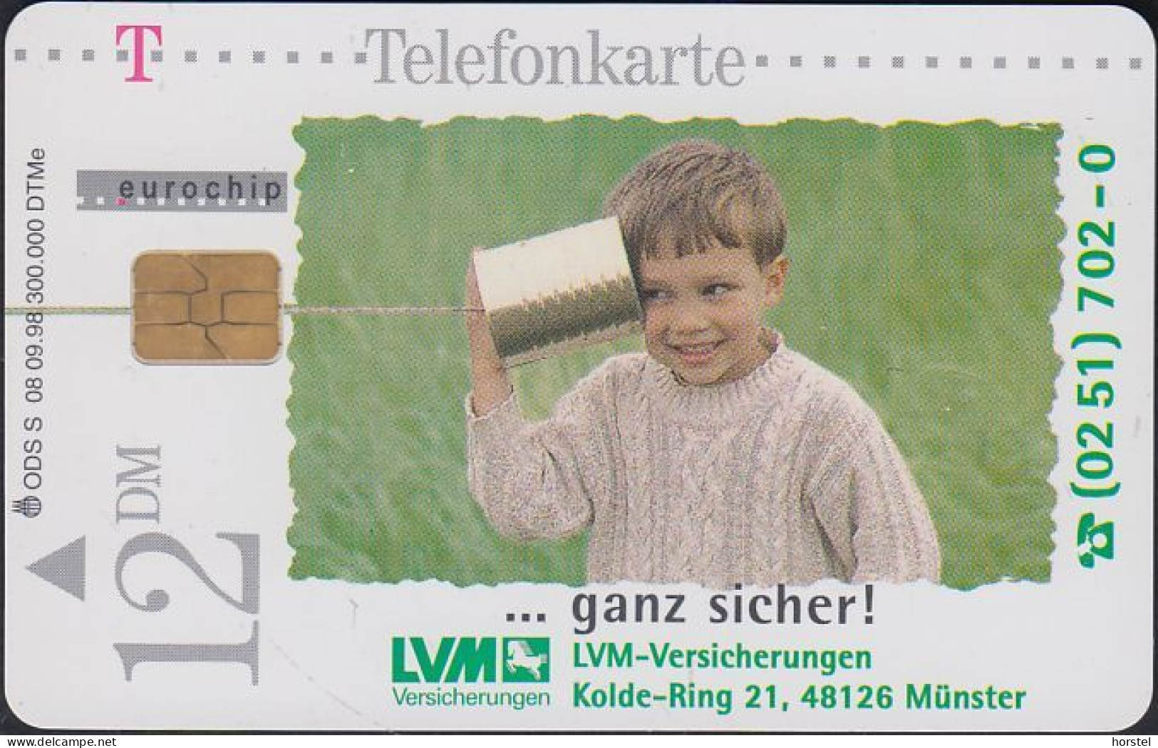 GERMANY S08/98 - LVM Versicherung - Mädchen Und Junge - Dosentelefon - S-Series : Guichets Publicité De Tiers