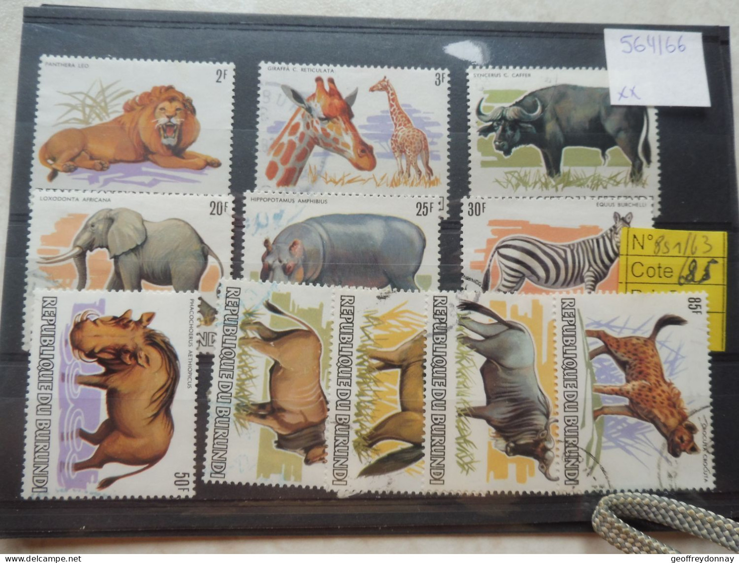 Burundi 851/863  Animaux Dieren Oblitéré Used Gestempelt 1982 Manque ( 5/70 Fr ) Perfect Parfait Etat - Used Stamps