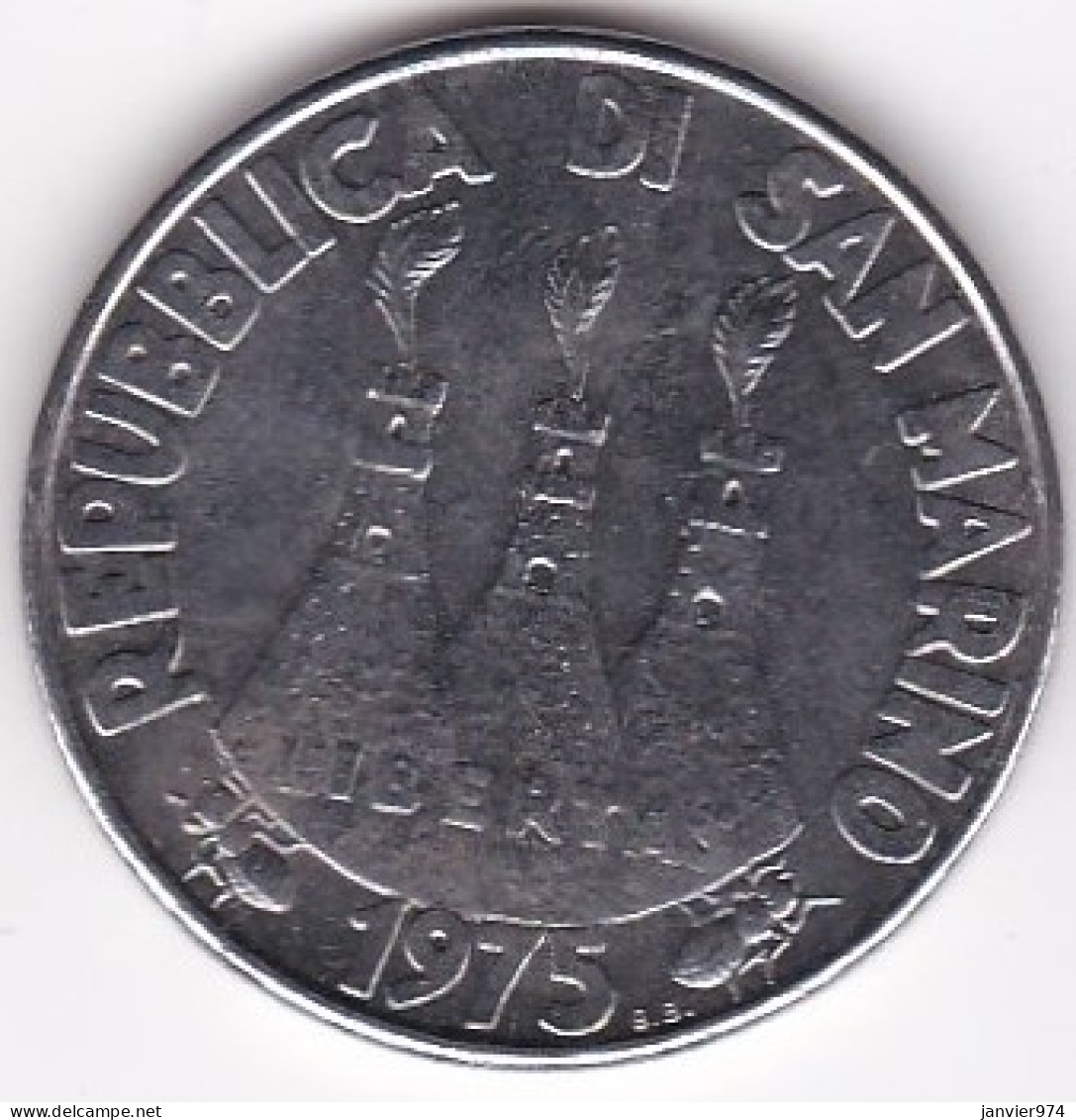 San Marino , 100 Lire 1975, Chien Et Chat,  Acier Inoxydable, KM# 46, Neuve UNC - Saint-Marin