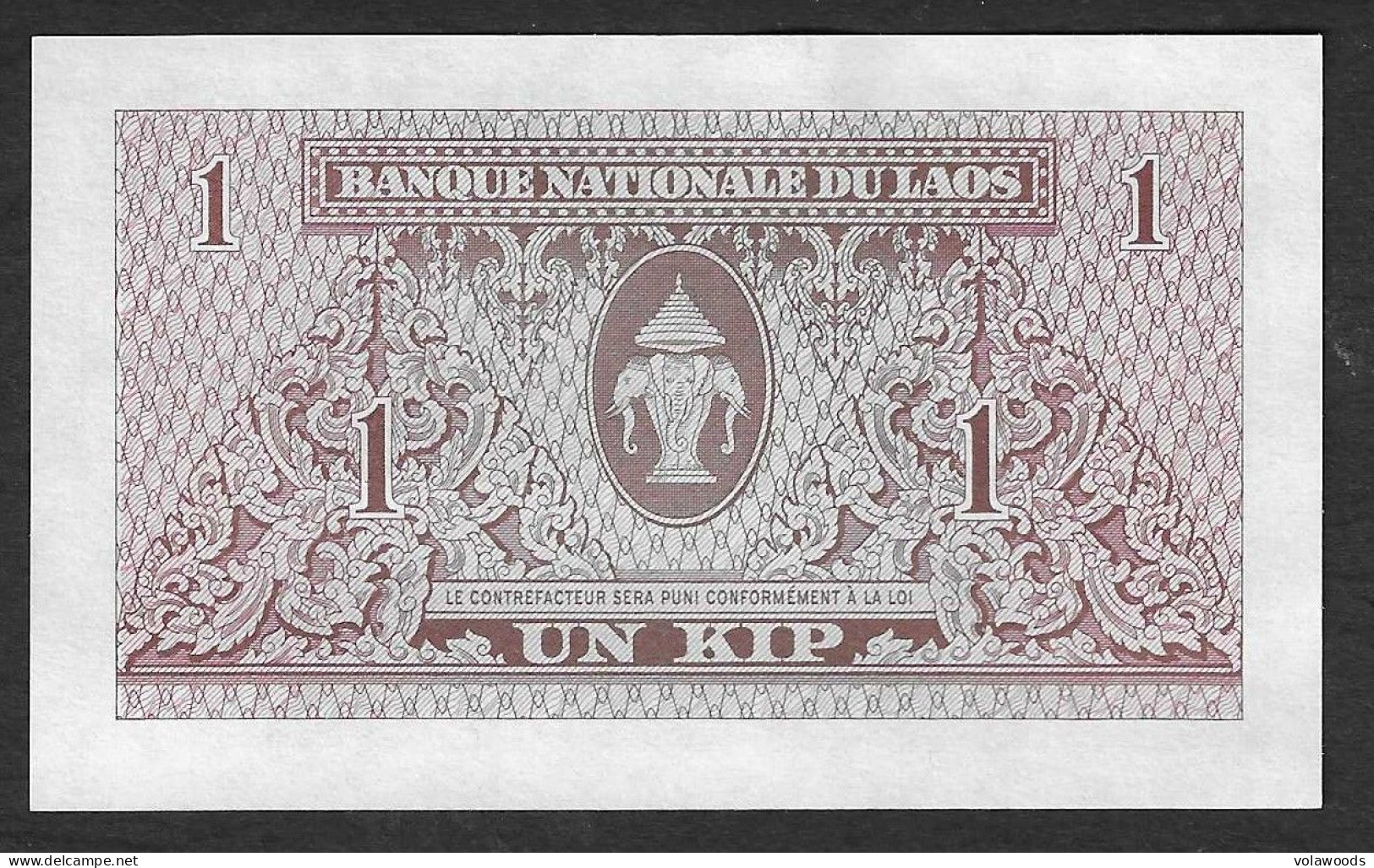 Laos - Banconota Non Circolata FdS UNC Da 1 Kip P-8b - 1962 #19 - Laos