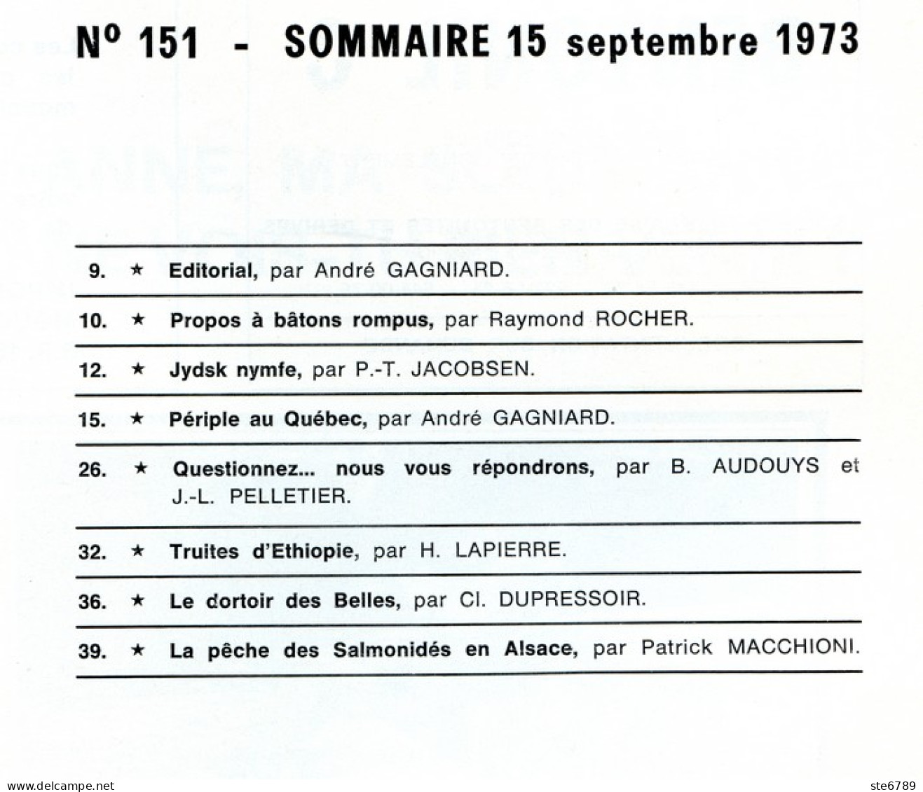 PLAISIRS DE LA PECHE N° 151 De 1973  Revue Des Pêcheurs Sportifs - Hunting & Fishing