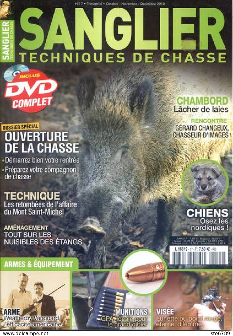 SANGLIER Techniques De Chasse N° 17 Armes , Chambord ,  Chien Nordiques - Chasse & Pêche