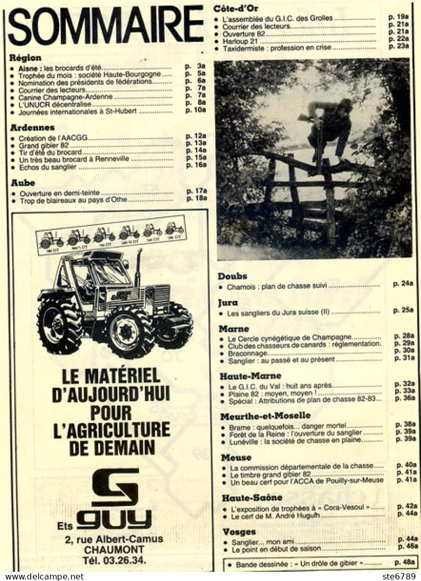 Plaisirs De La Chasse N° 365 1982 Spécial Région Est Ardennes Aube Jura Marne Meuse Haute Saone Vosges - Chasse & Pêche