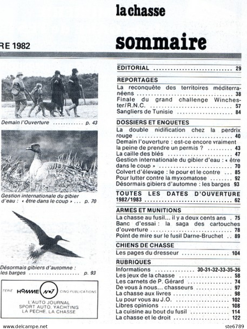 La Revue Nationale De LA CHASSE N° 420 Septembre 1982 Perdrix Rouge , Caille Des Blés , Colvert D&acute;elevage - Hunting & Fishing