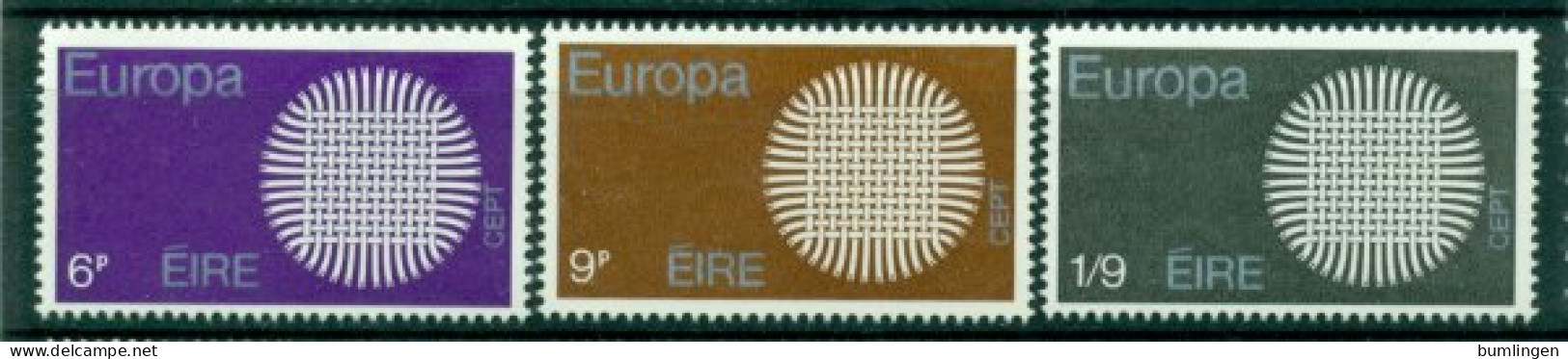 IRELAND 1970 Mi 239-41** Europa CEPT [L3885] - 1970