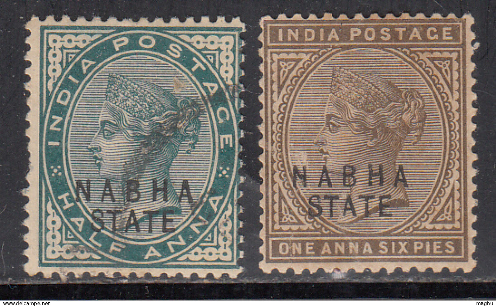 2v Mint & Wash Gum QV 1885-1900 Nabha State, British India - Nabha