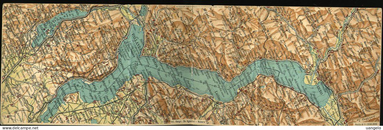 %603 MAPPA  DOPPIA DEL CONFINE ITALO SVIZZERO, PALLANZA LUINO BRISSAGO LOCARNO - Brissago