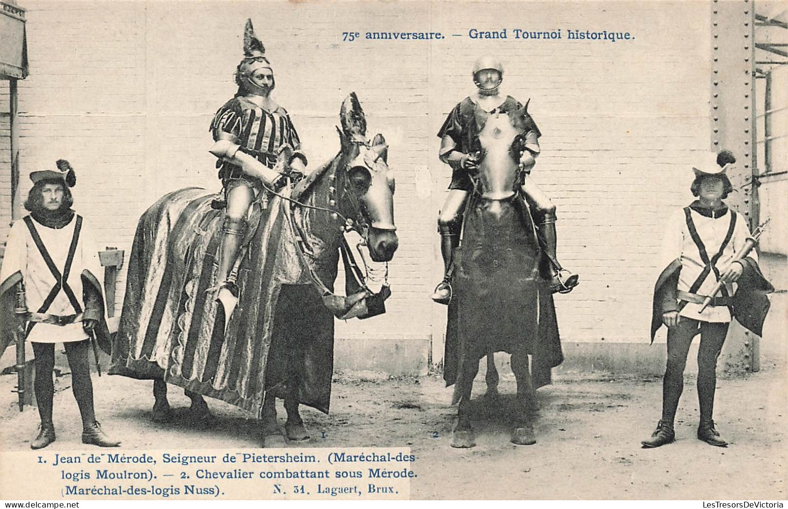 BELGIQUE - Grand Tournoi Historique - Jean De Mérode Sgr De Pietersheim Et Chevalier Combattant - Carte Postale Ancienne - Altri & Non Classificati