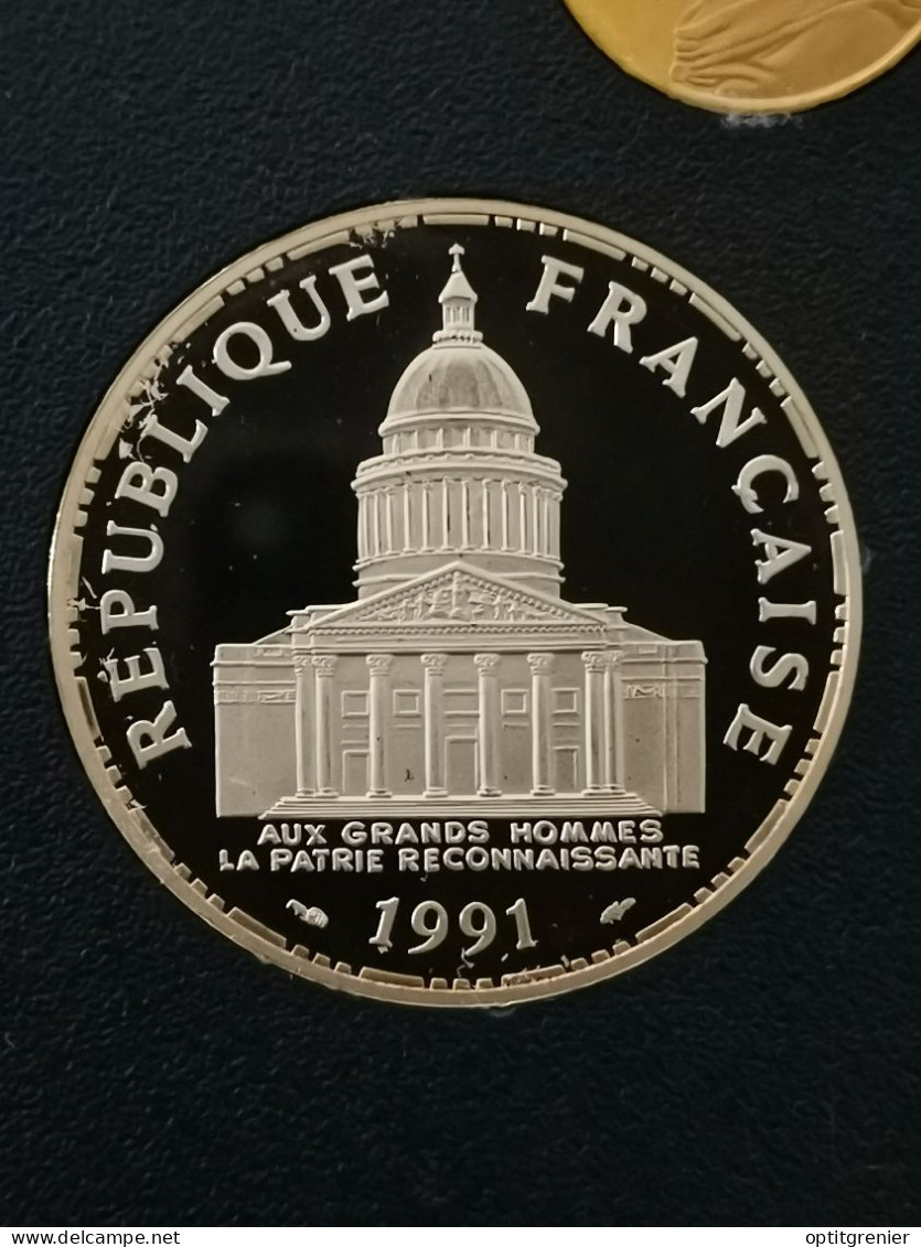 100 FRANCS PANTHEON ARGENT 1991 BE UNC FRANCE LEGERE PATINE / ISSUE DU COFFRET / SILVER - 100 Francs