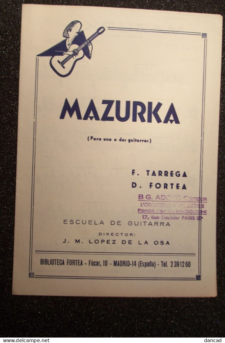 MAZURKA   - Anonimo  - Guitare - Strumenti A Corda