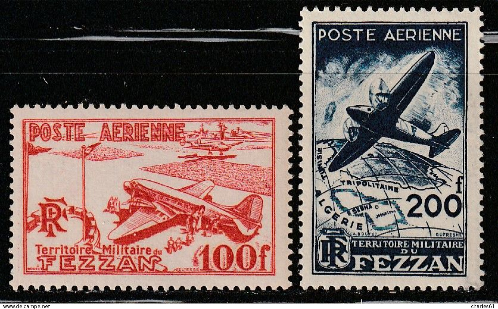 FEZZAN - Poste Aérienne N°4/5 ** (1948) - Unused Stamps