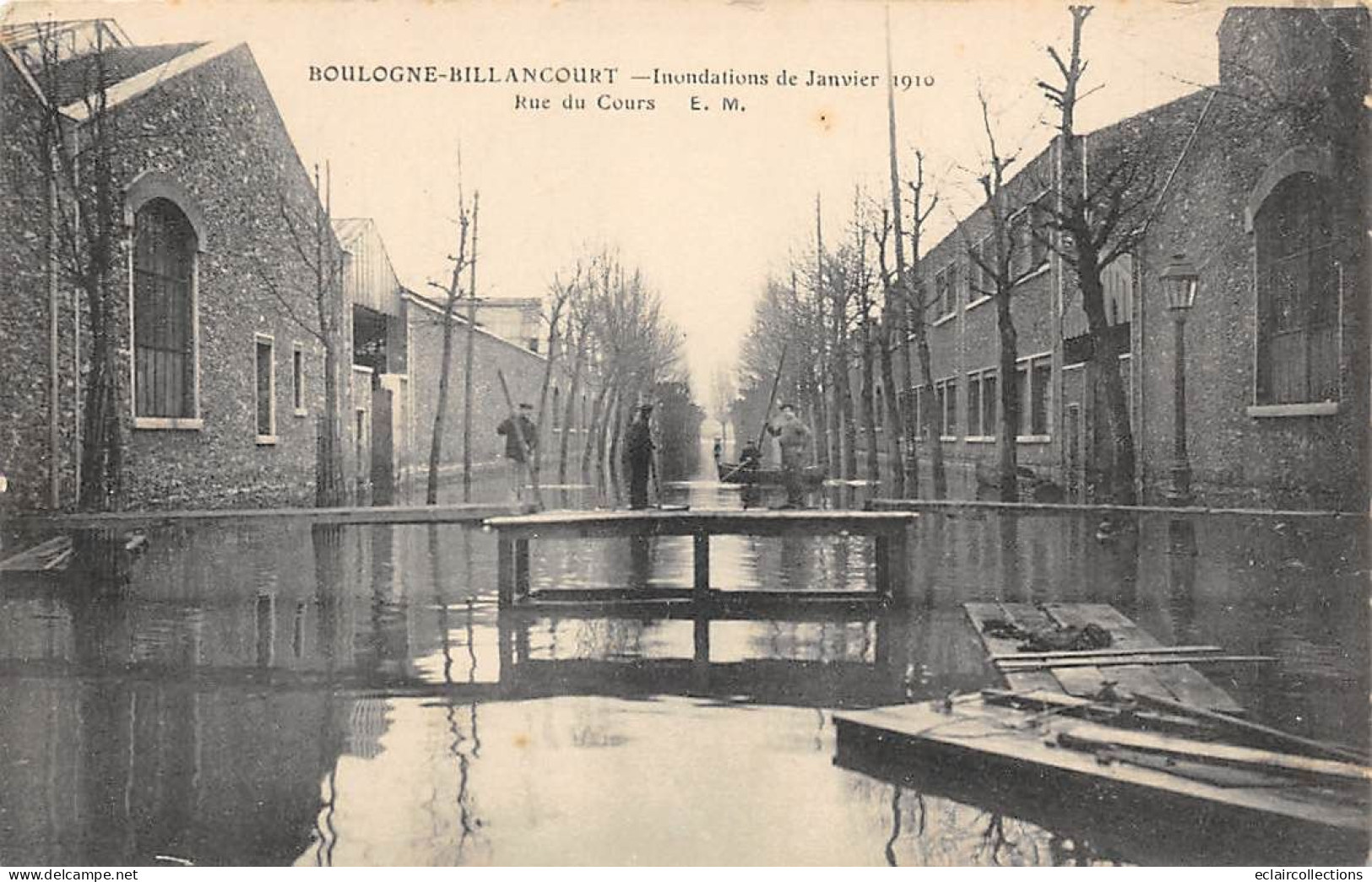 Boulogne  Billancourt        92       Inondations Janvier  1910.  Rue Du Cours    (Voir Scan) - Boulogne Billancourt