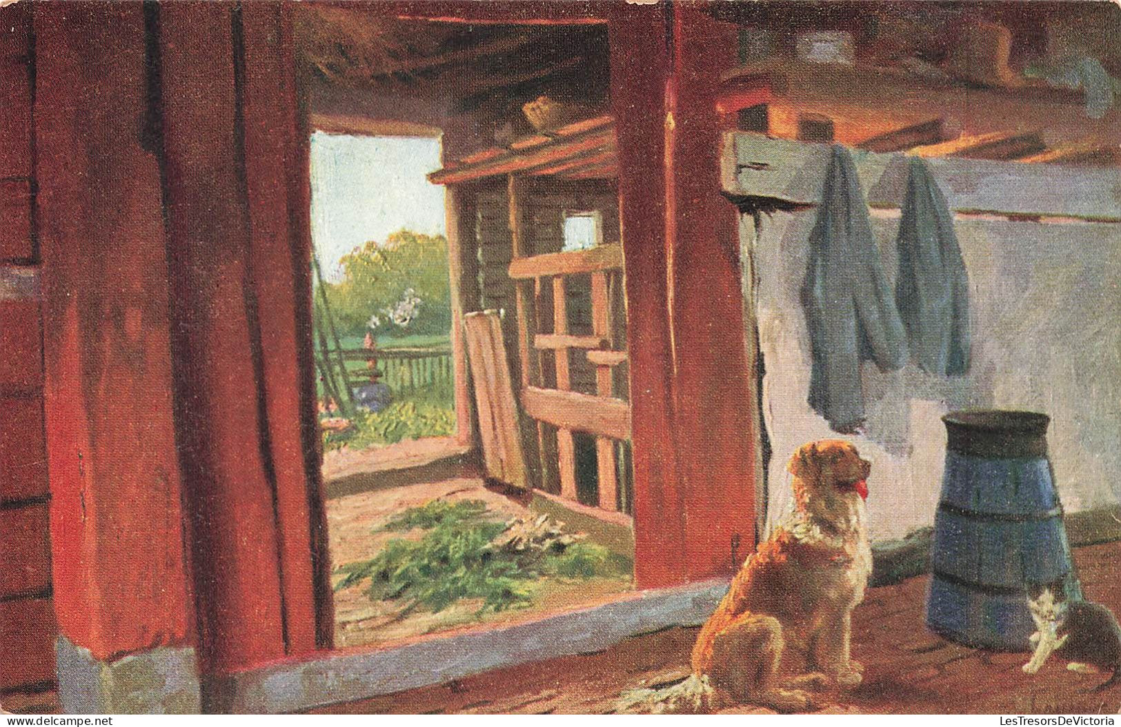 PEINTURES - TABLEAUX - Chien - Chat - Carte Postale Ancienne - Pittura & Quadri