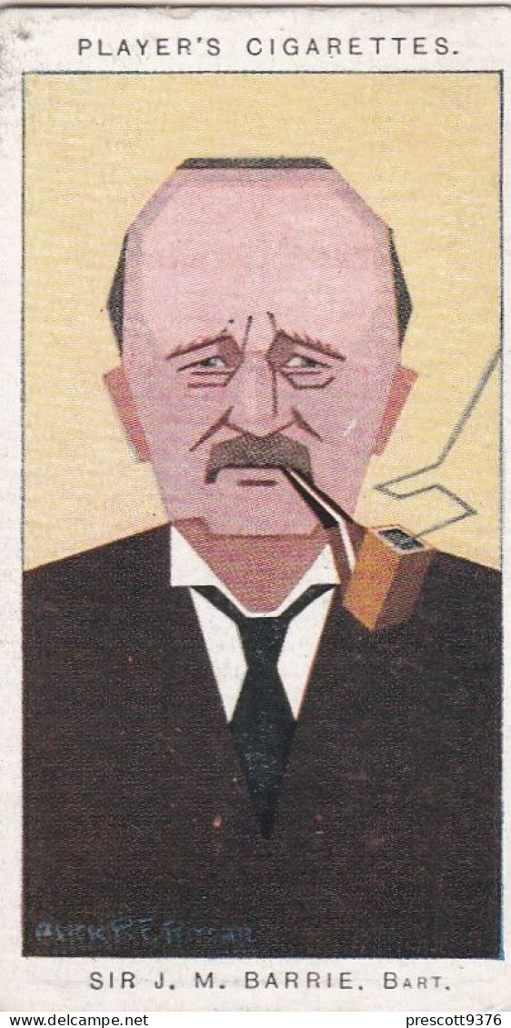 5 JM Barrie, Peter Pan,  - Straight Line Caricatures 1926 - Players Cigarette Card - Original - Player's