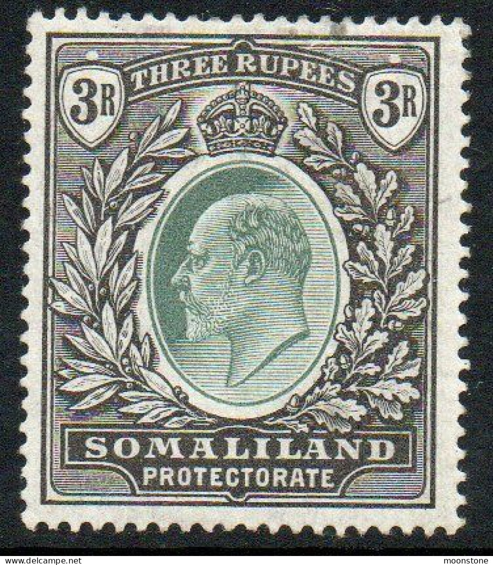 Somaliland Protectorate 1903 KEVII 3 Rupees Value, Wmk. Crown CC, Lightly Hinged Mint, SG 43 (BA2) - Somaliland (Protectorate ...-1959)