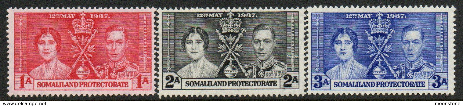 Somaliland Protectorate GVI 1937 Coronation Set Of 3, Hinged Mint, SG 90/2 (BA2) - Somaliland (Herrschaft ...-1959)