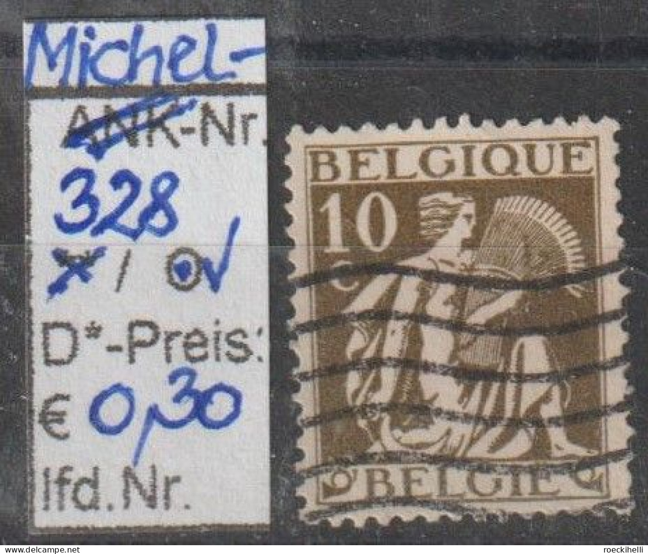 1932 - BELGIEN - FM/DM "Landwirtschaft U. Handel" 10 C Rotbraun -  O Gestempelt - S.Scan (328o  Be) - 1932 Ceres Und Mercure