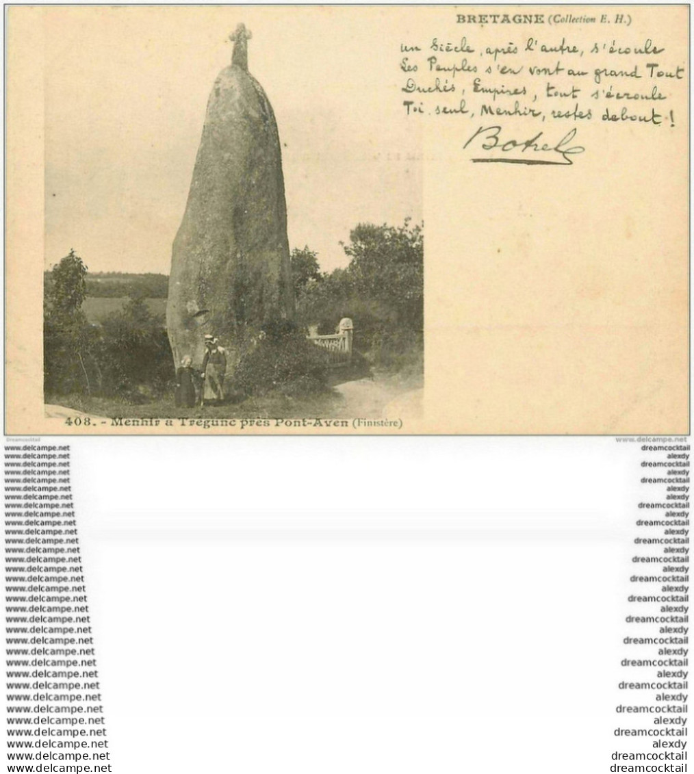 29 TREGUNC. Menhir Près Pont-Aven Vers 1900 - Trégunc