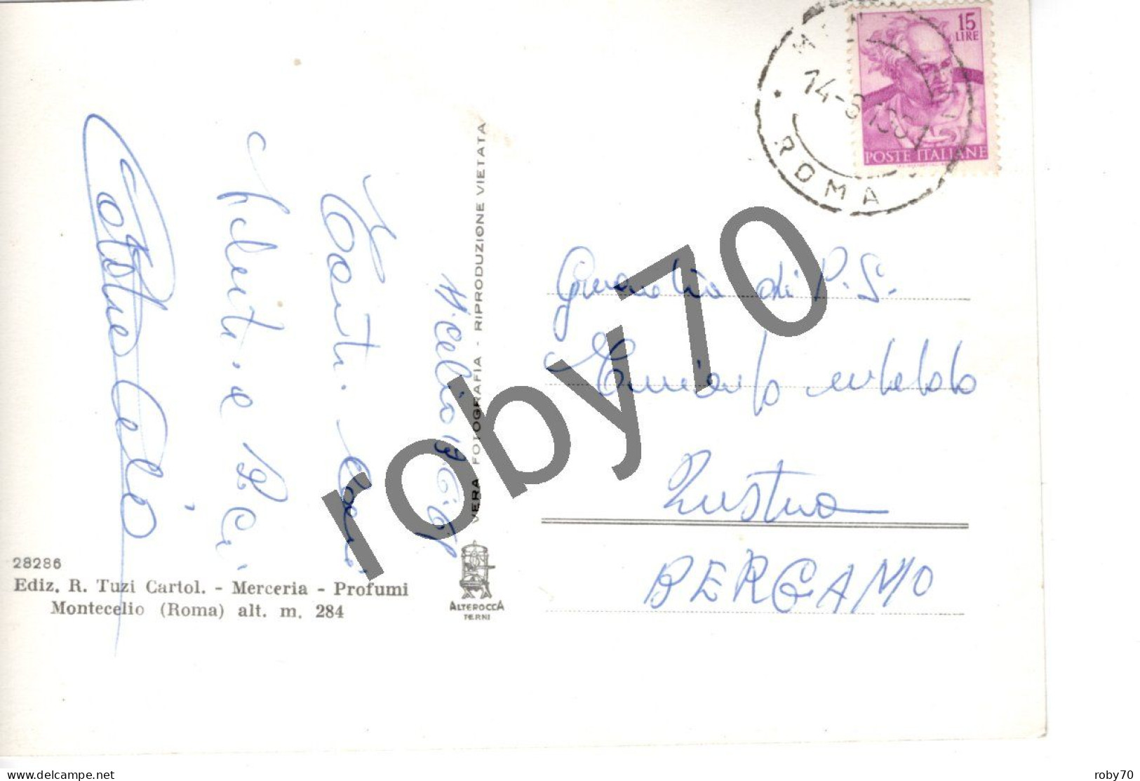 C. POSTALE-CARTOLINA -  MONTECELIO ROMA - PIAZZA S.GIOVANNI E PANORAMA PARZIALE -  FORMATO GRANDE VIAGGIATA 1961 - Guidonia Montecelio