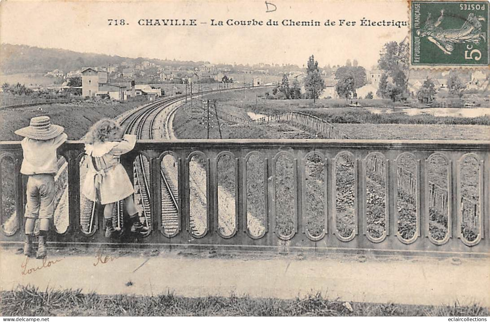 Chaville         92         La Courbe Du Chemin De Fer électrique   N° 718    (Voir Scan) - Chaville