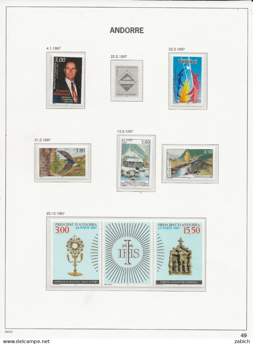 ANDORRE 1997 /1998  27 TIMBRES NEUFS SANS CHARNIERES - Ungebraucht