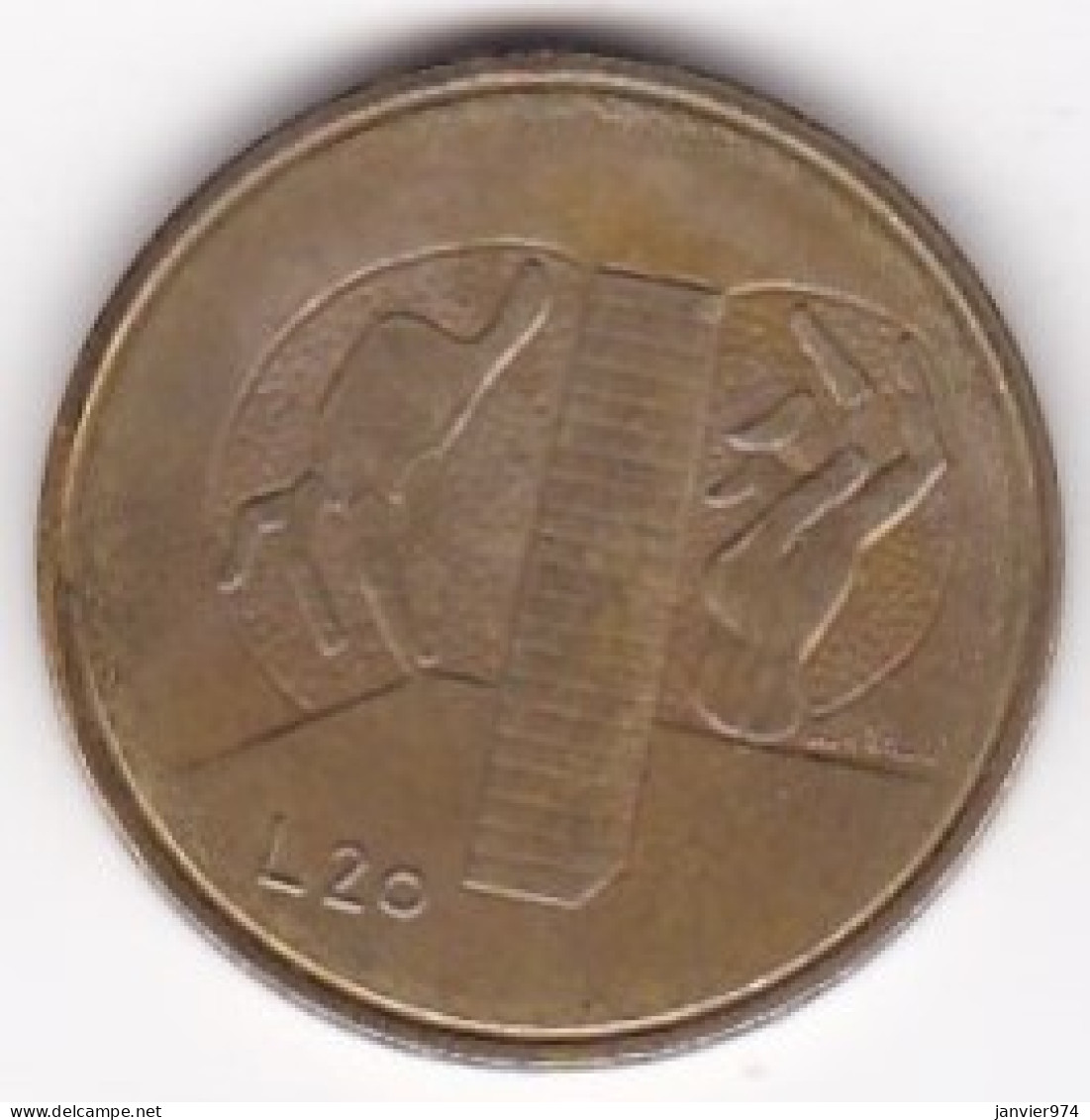 San Marino, 20 Lire 1976, Sécurité Sociale , En Bronze Aluminium, KM# 55, Neuve UNC - San Marino