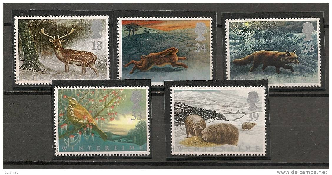 UK - 1992 THE FOUR SEASONS - WINTERTIME  - SG 1587/1591 - Yvert  1591/1595 - MNH - Ohne Zuordnung