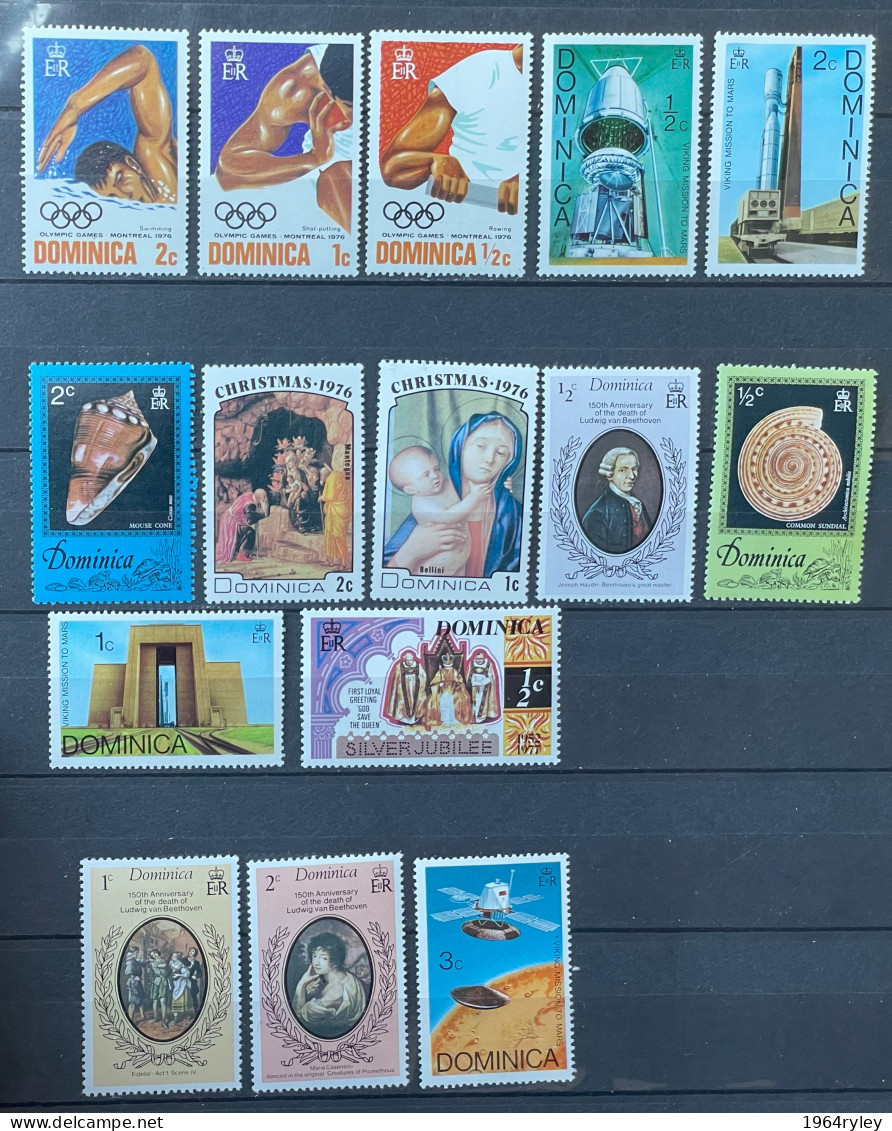 DOMINICA - MNH** - LOT  - 15 VALUES - Dominica (...-1978)