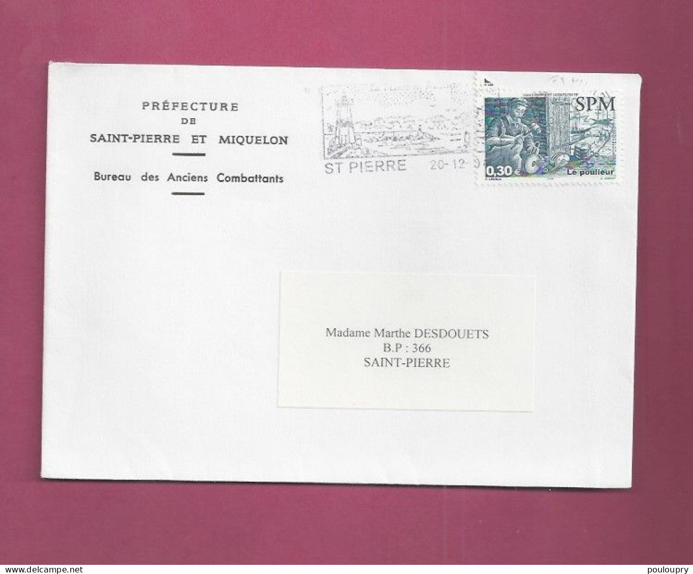 Lettre De 2004 Pour SPM - YT N° 795 - Métier - Le Poulieur - Covers & Documents