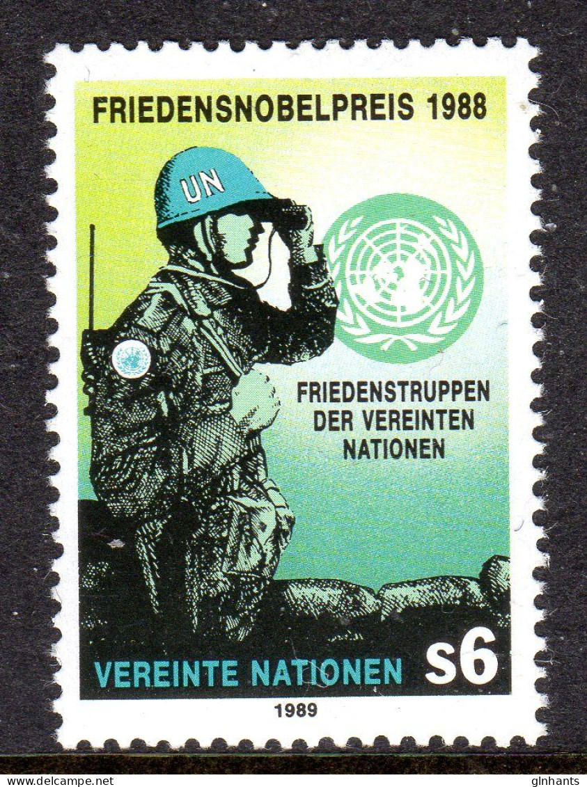 UNITED NATIONS VIENNA - 1989 PEACE-KEEPING NOBEL PEACE PRIZE STAMP FINE MNH ** SG V89 - Unused Stamps