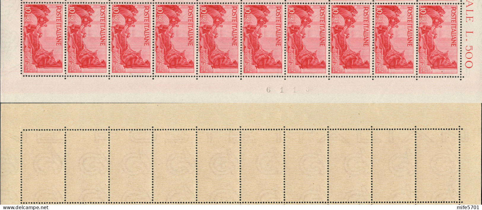 REPUBBLICA 1946 AVVENTO DELLA REPUBBLICA 8 VALORI IN FOGLI DA 50 ALCUNI CON FILIGRANA LETTERE - MNH ** SASSONE 566/573