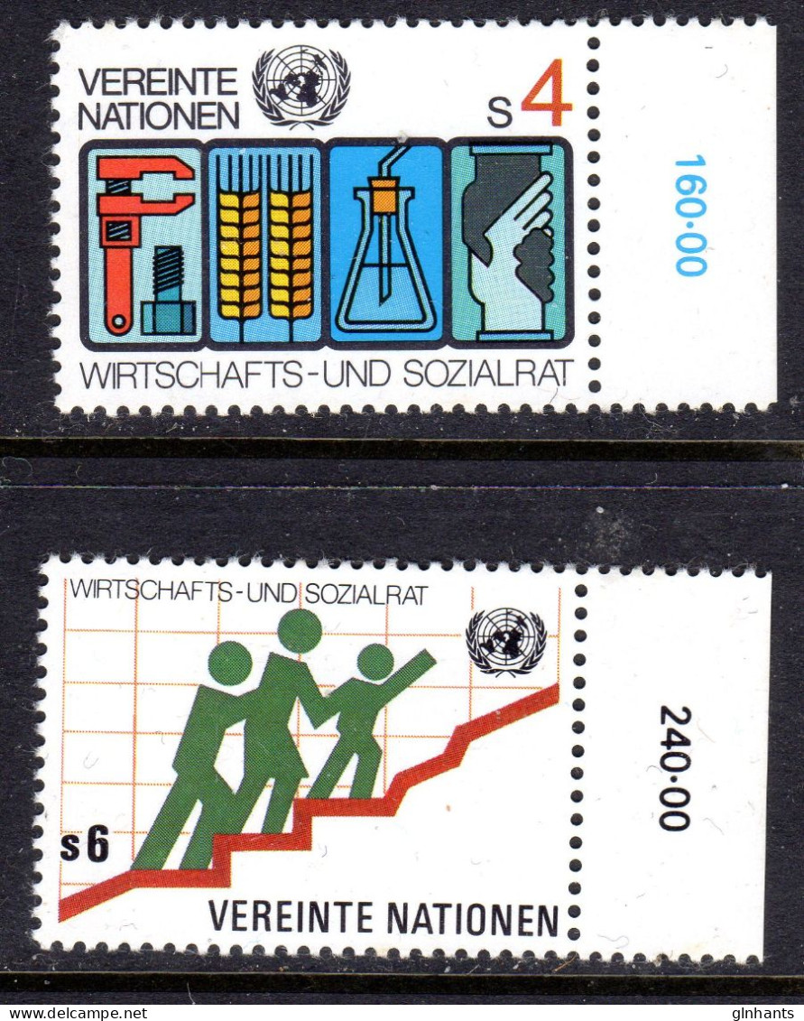 UNITED NATIONS VIENNA - 1980 ECONOMIC & SOCIAL COUNCIL SET (2V) FINE MNH ** SG V15-V16 - Unused Stamps