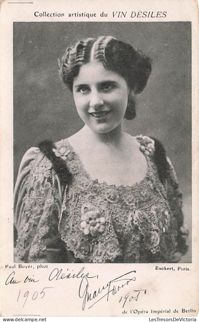 CÉLÉBRITÉS - Geraldine Farrar - Collection Du Vin Désiles - Carte Postale Ancienne - Femmes Célèbres