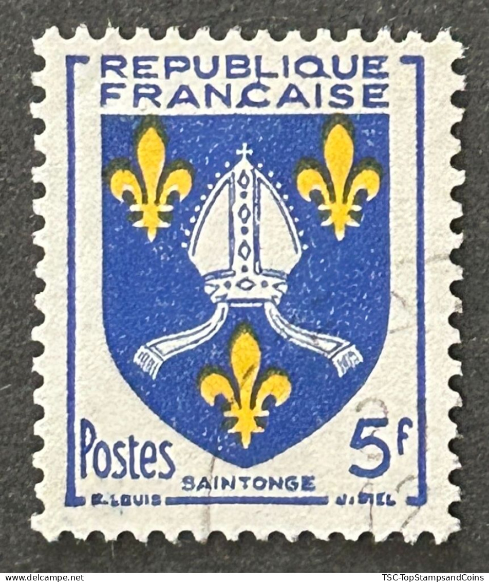 FRA1005U4 - Armoiries De Provinces (VII) - Saintonge - 5 F Used Stamp - 1954 - France YT 1005 - 1941-66 Armoiries Et Blasons