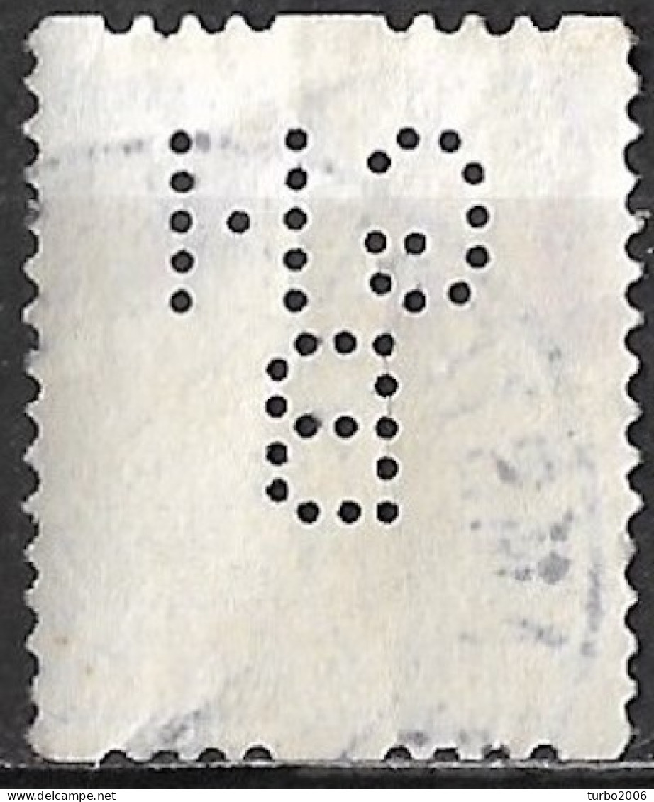 Perfin GHB (G.H. Buhrmann's Papiergroothandel Amsterdam) In 1926 Type Veth 20 Ct Tweezijdige Roltanding NVPH R 50 - Perfins