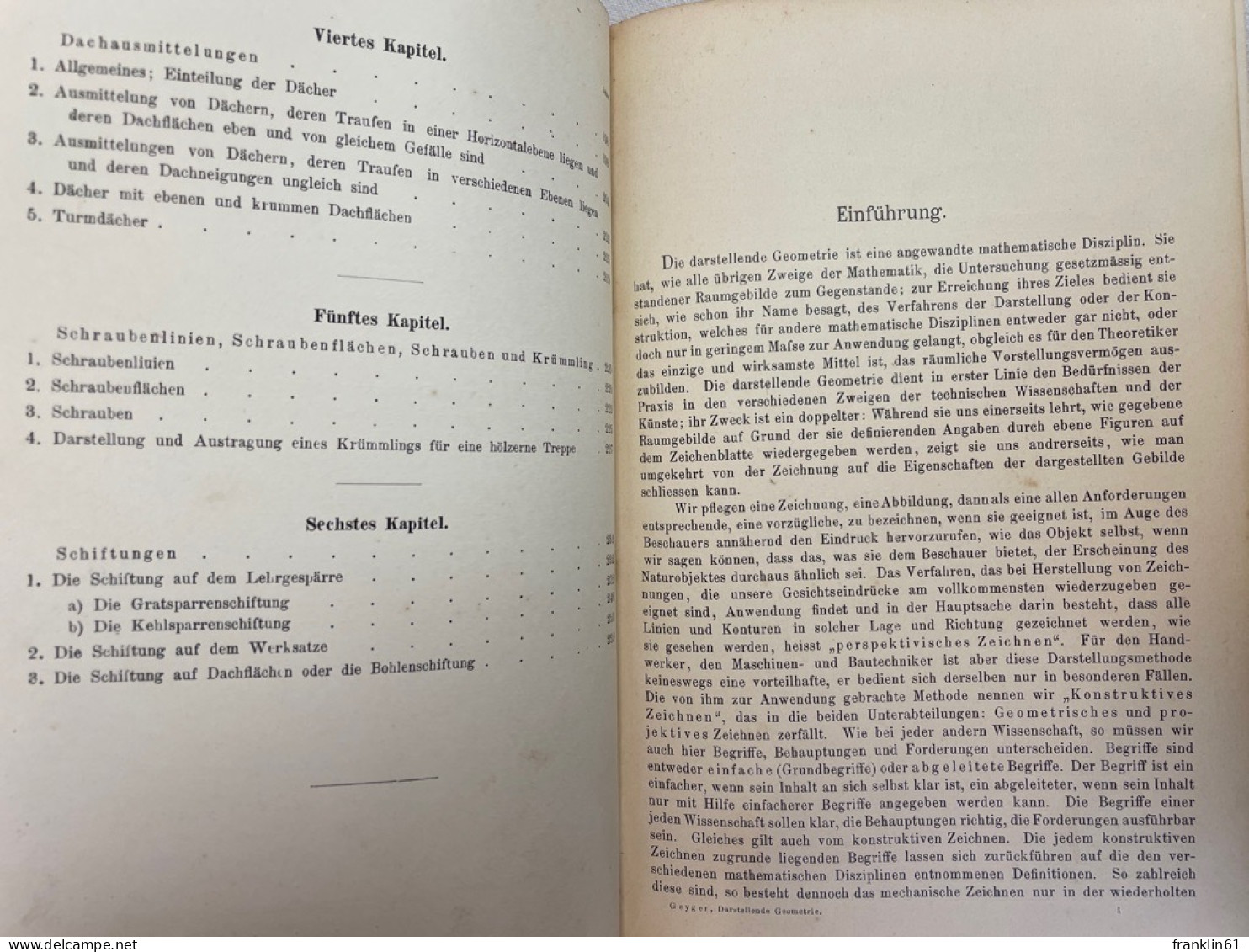 Die angewandte darstellende Geometrie : Für den Schulgebrauch und die Baupraxis.