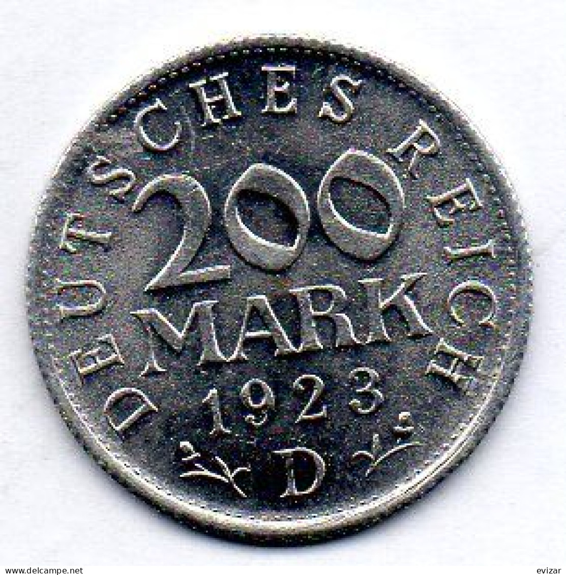 GERMANY - WEIMAR REPUBLIC, 200 Mark, Aluminum, Year 1923-D, KM # 35 - 200 & 500 Mark