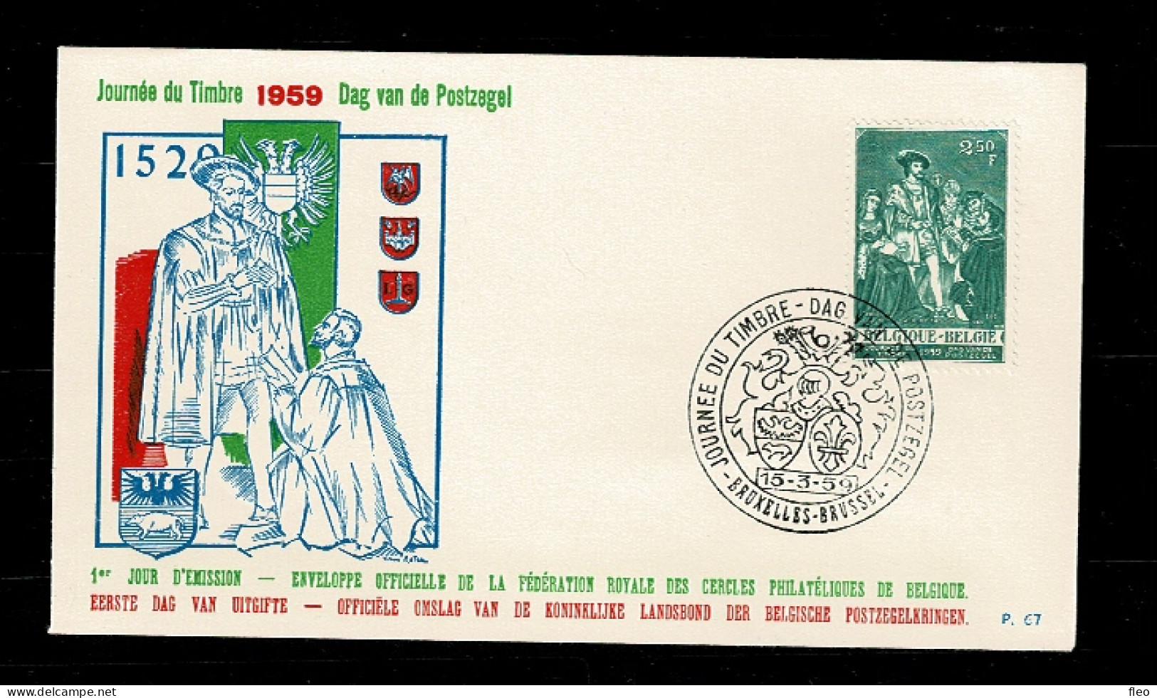 1959 1093 FDC (Bruxs/Brus) : Journée Du Timbre / Dag Van De Postzegel - 1951-1960