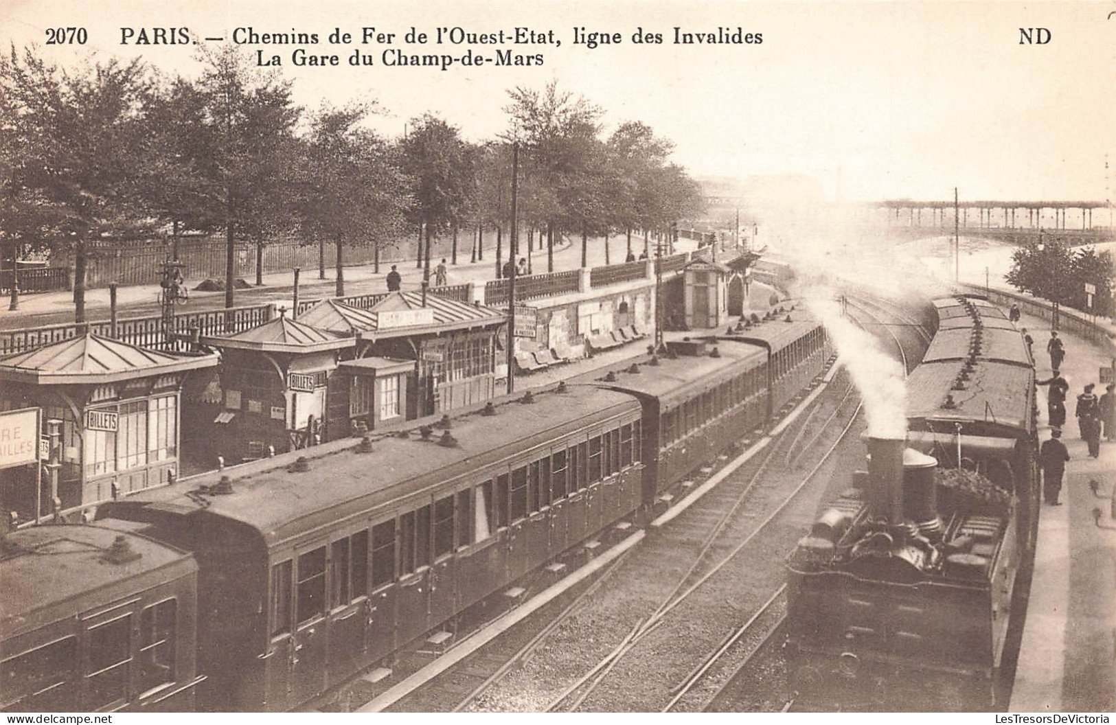 FRANCE - Paris - Chemins De Fer De L'Ouest-Etat Lignes Des Invalides - La Gare Du Champ-de Mars - Carte Postale Ancienne - Stations, Underground